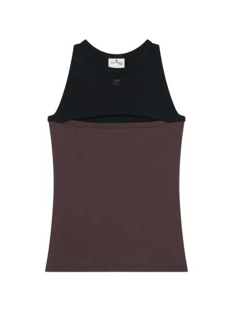 Courrèges top sin mangas con diseño en contraste
