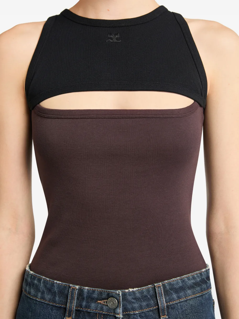 Courrèges Slash contrasterende tanktop Rood