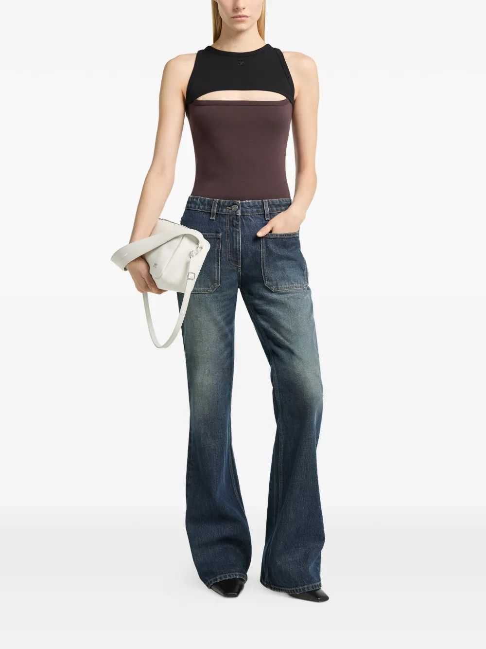 Courrèges Slash contrasterende tanktop Rood