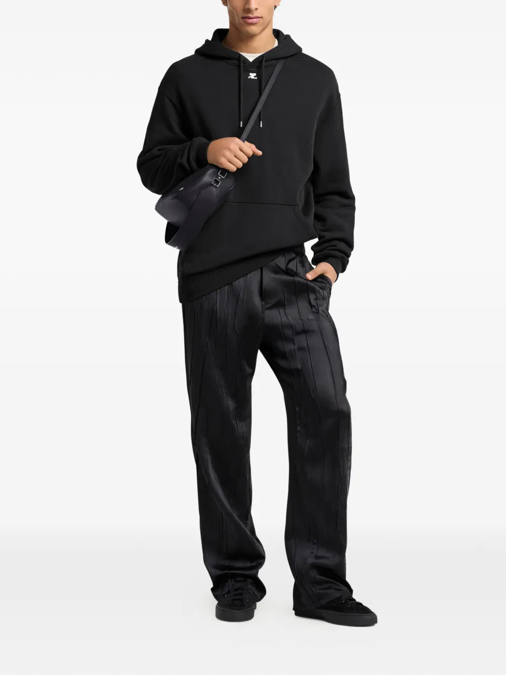 Courrèges Hoodie met logo Zwart