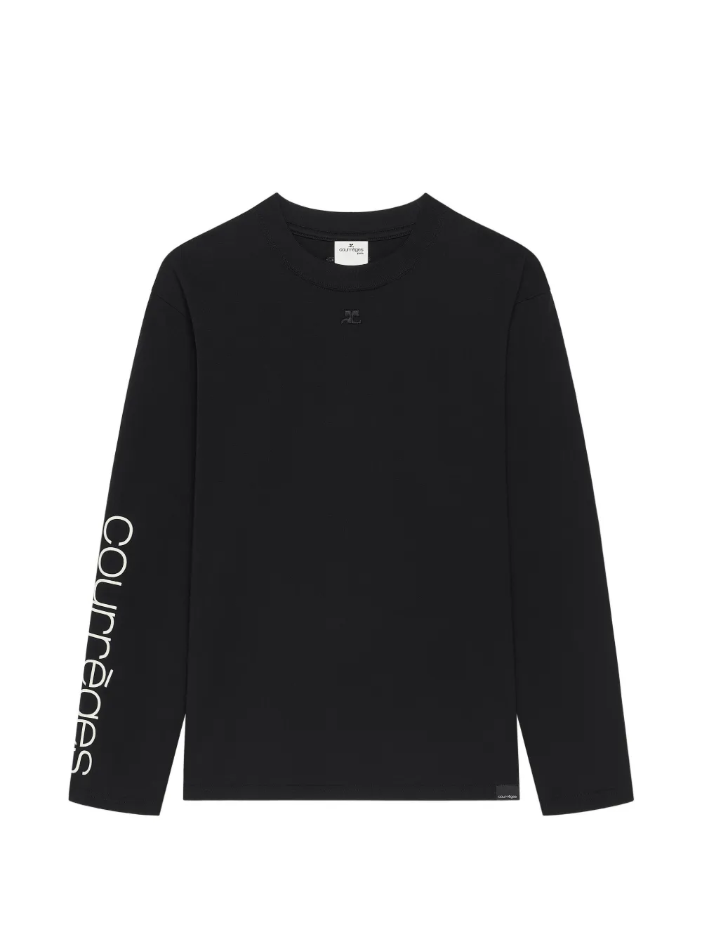 Courrèges T-shirt a maniche lunghe con logo - Nero