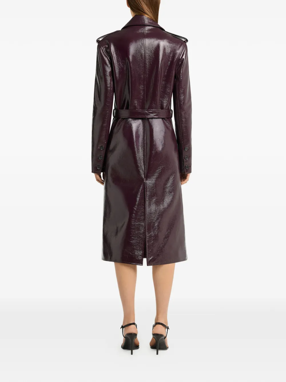 Courrèges Trenchcoat met dubbele rij knopen Rood