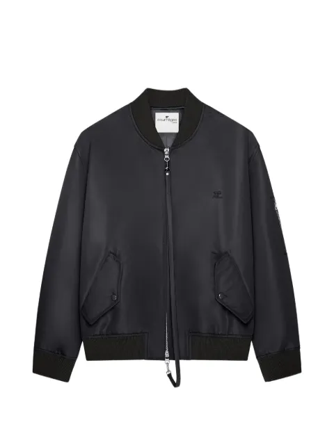 Courrèges logo-embroidered zip-up bomber jacket