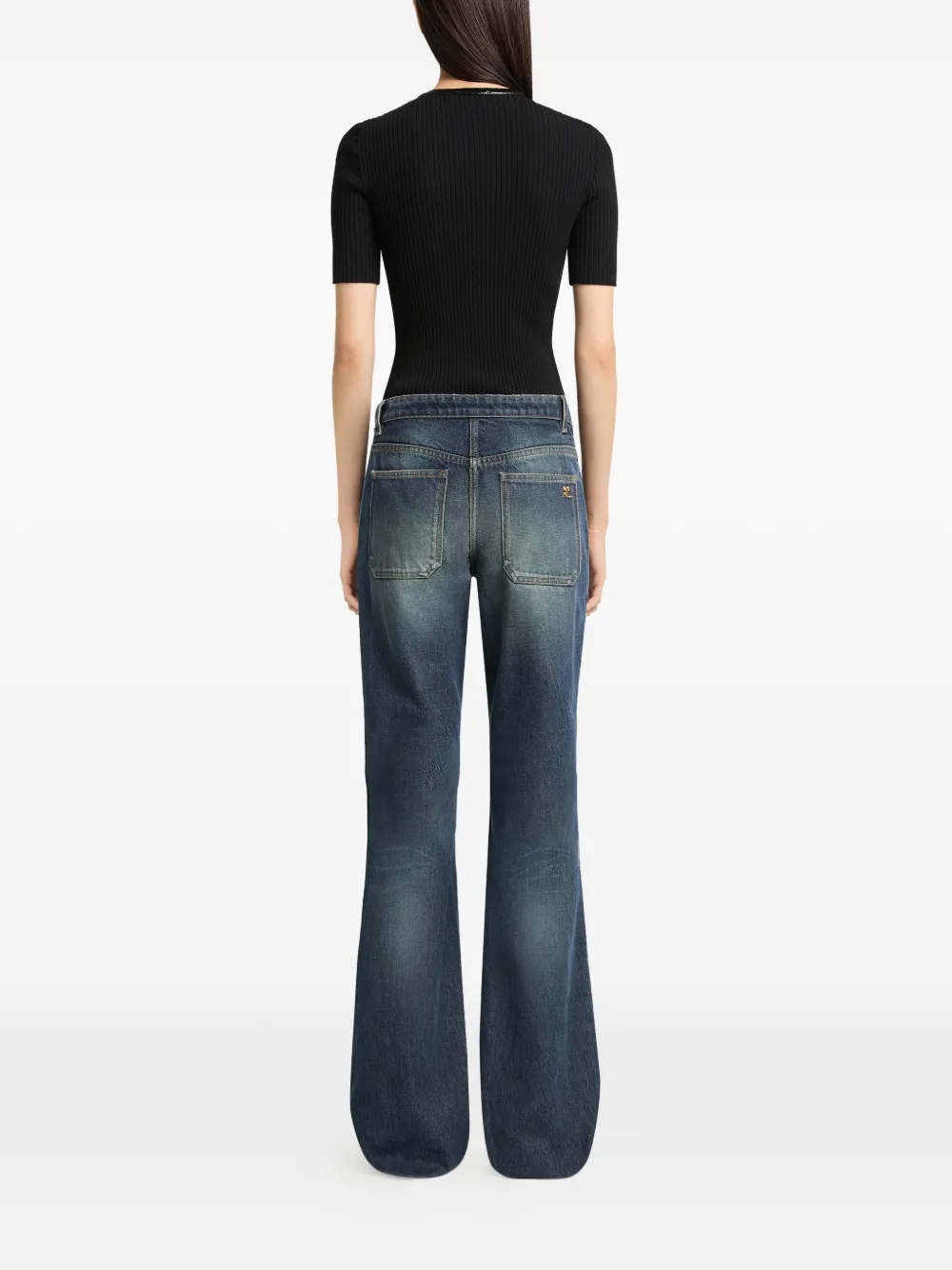 Courrèges Denim met geborduurd AC logo Blauw