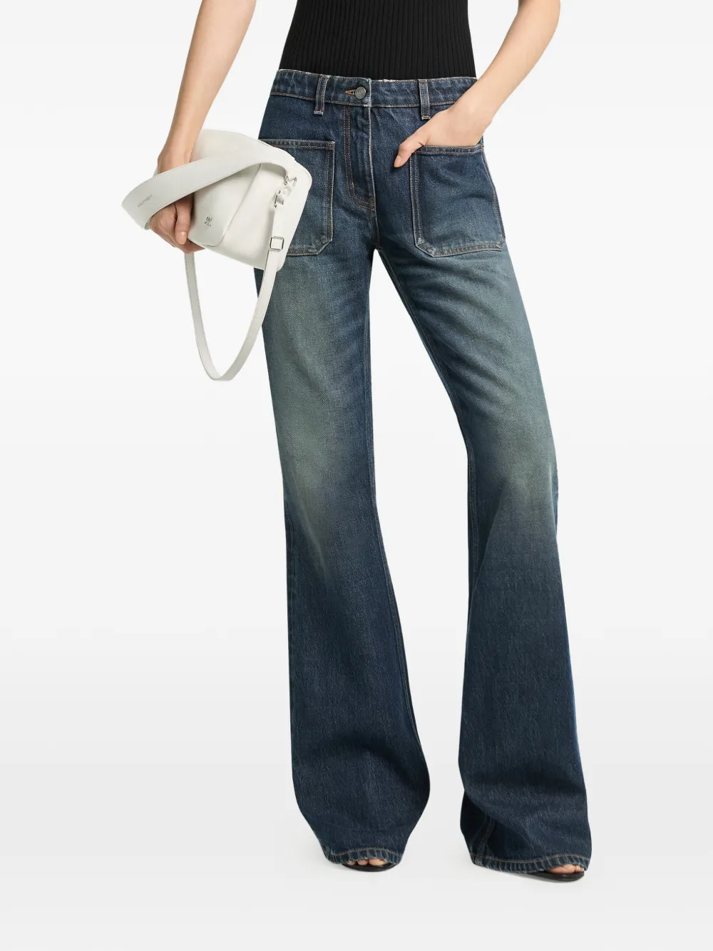 Courrèges Denim met geborduurd AC logo Blauw