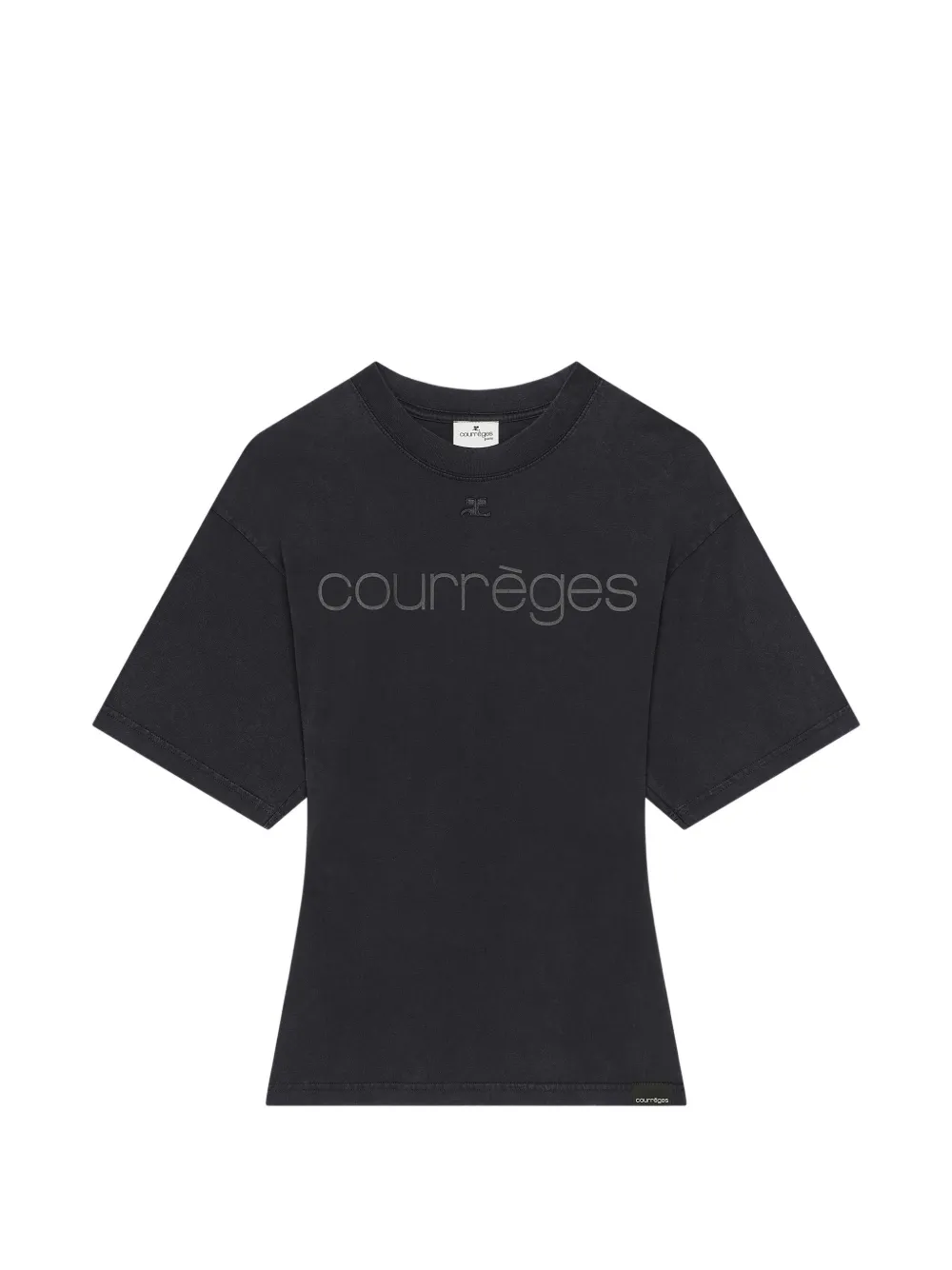 Courrèges logo-print cotton T-shirt - Nero