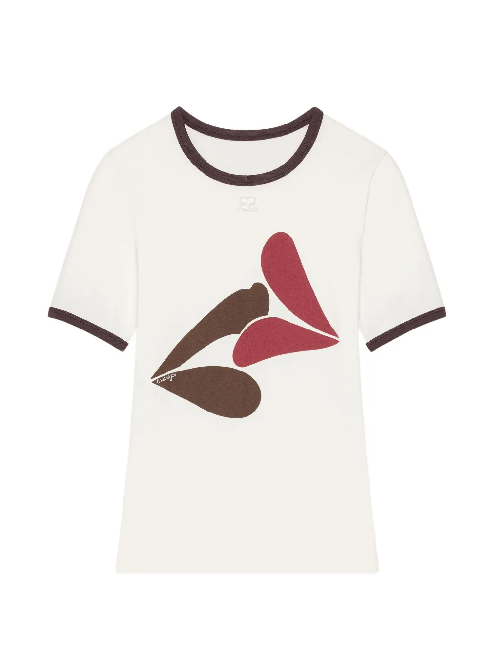 Courrèges T-shirt con stampa Kiss - Bianco