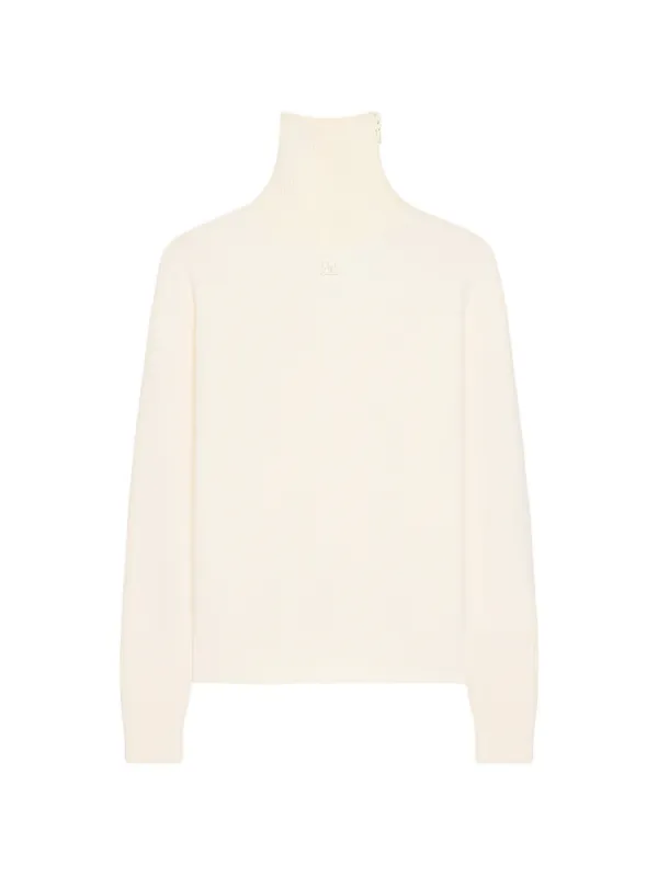 Courrèges High-neck Knitted Sweater in Neutrals