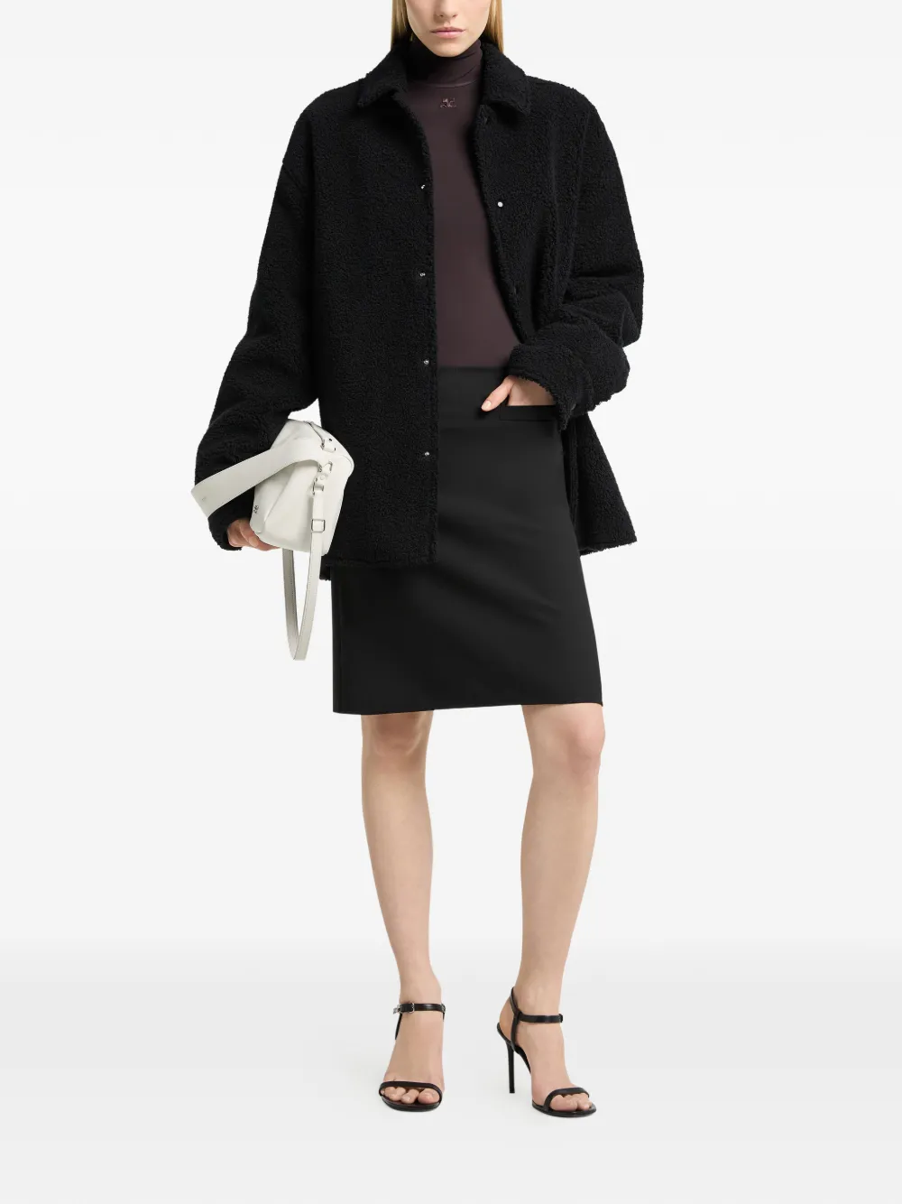 Courrèges Shirtjack van wolblend Zwart