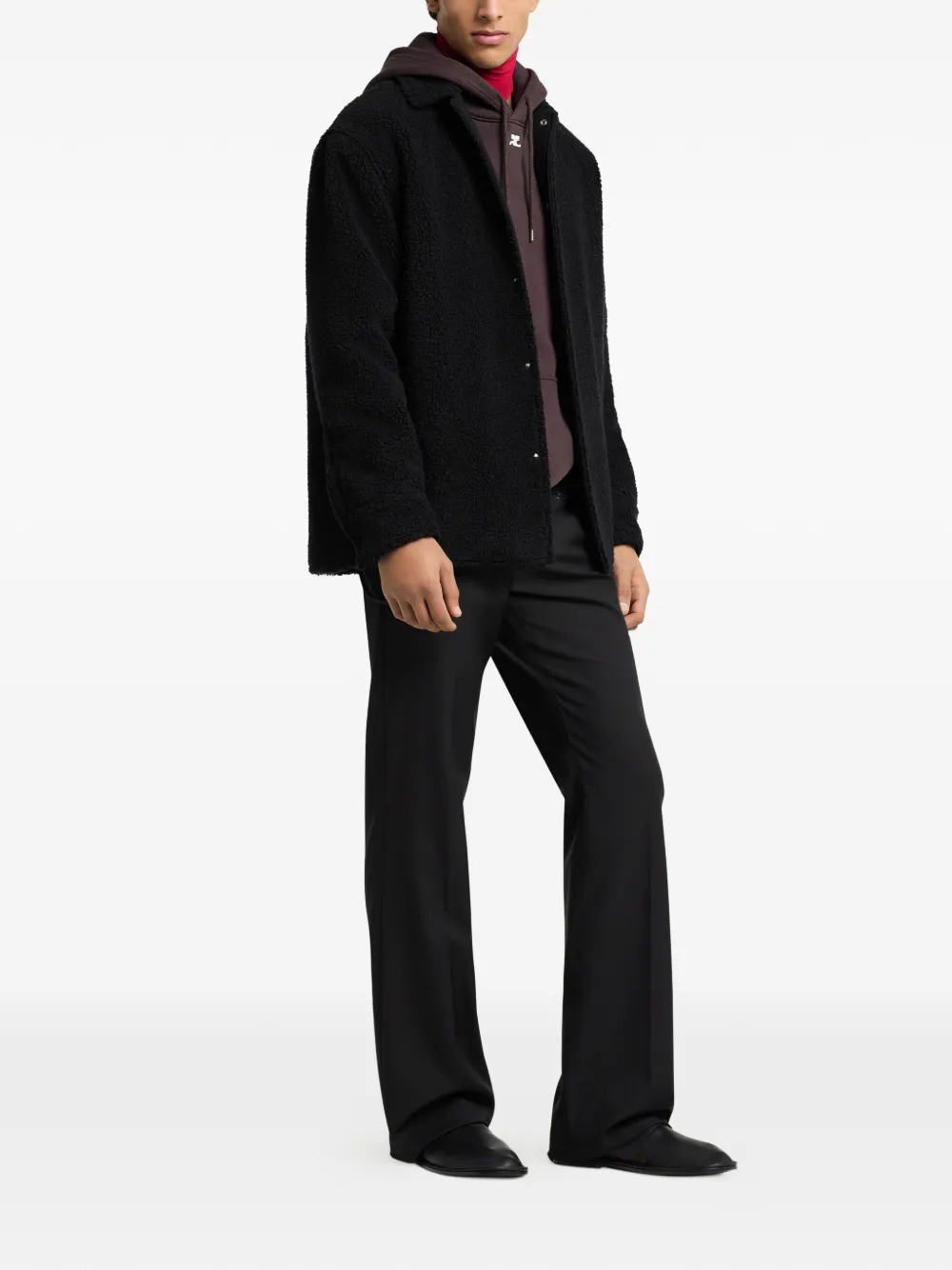Courrèges Shirtjack van wolblend Zwart