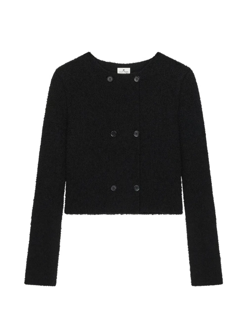 Courrèges bouclette-knit double-breasted jacket - Nero