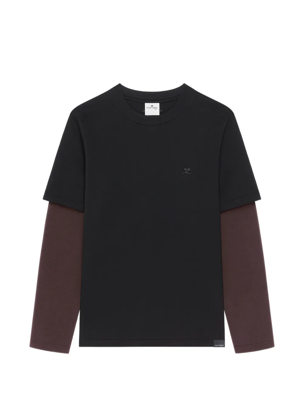 Courrèges T-shirt AC con maniche doppie - Nero