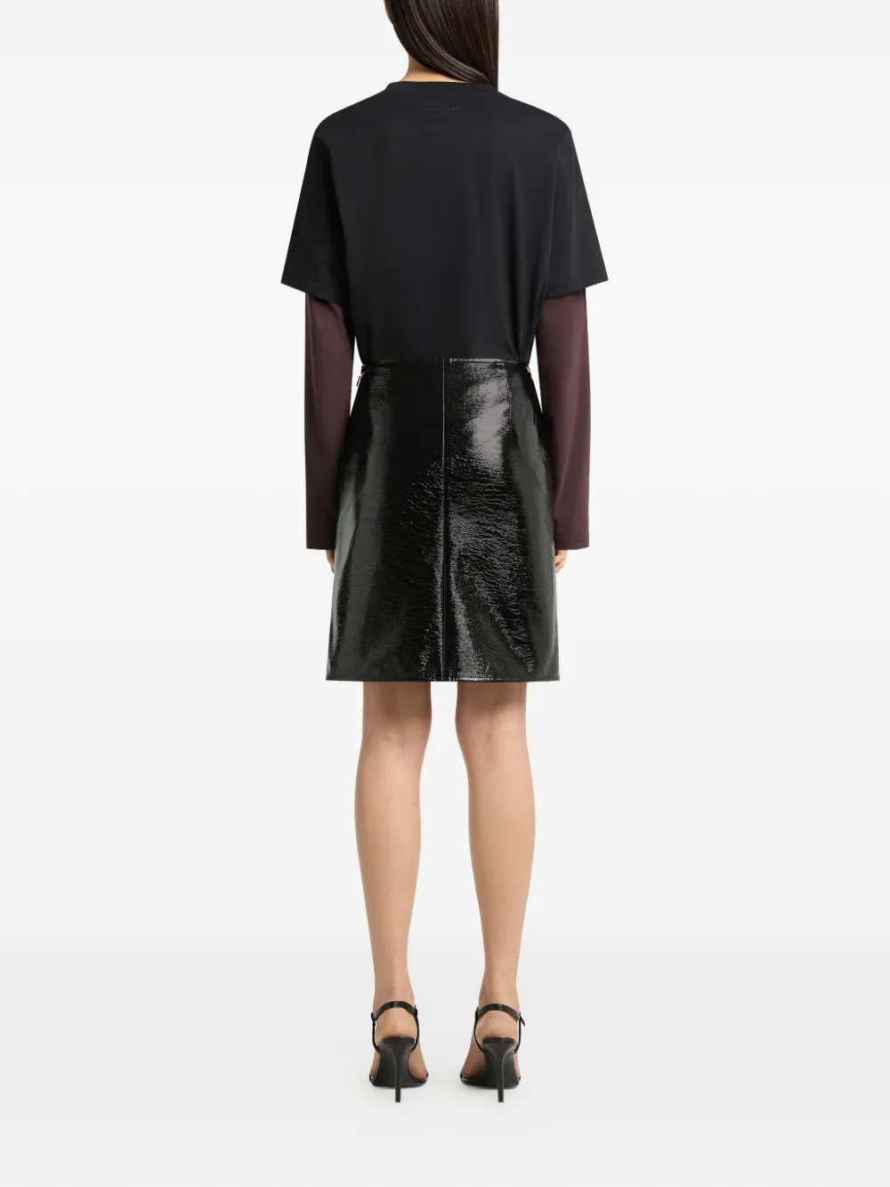 Courrèges AC T-shirt met dubbele mouwen Zwart