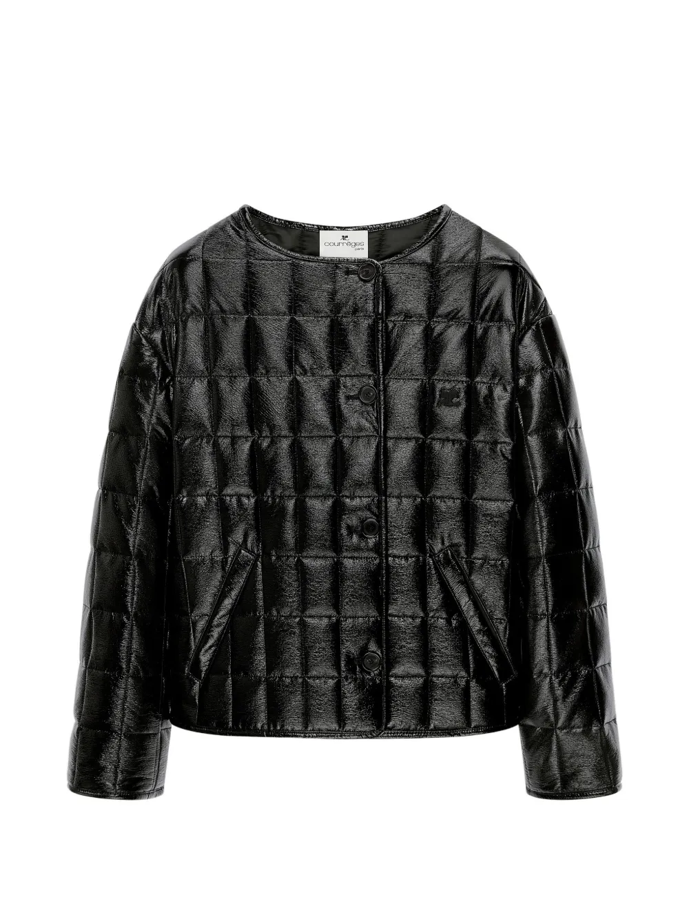 Courrèges Gesteppte Vinyl-Jacke - Schwarz