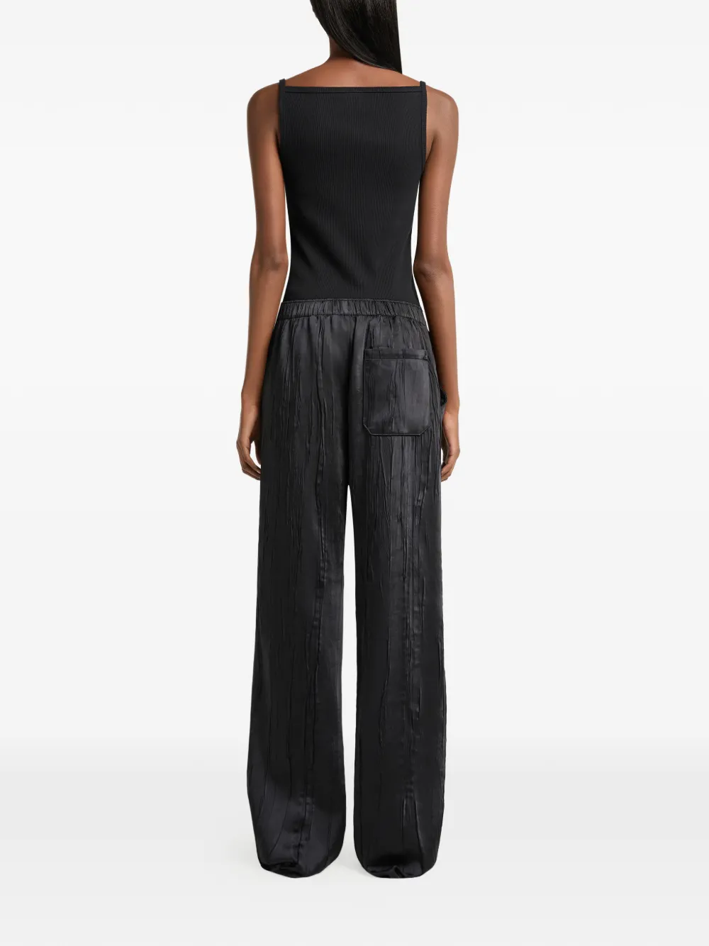 Courrèges Geribbelde tanktop met uitgesneden details Zwart