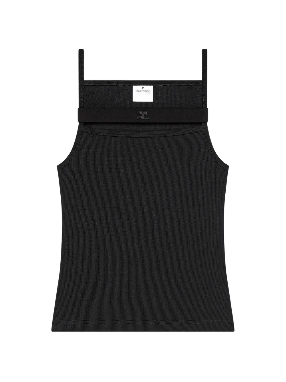 Courrèges cut-out ribbed tank top - Nero