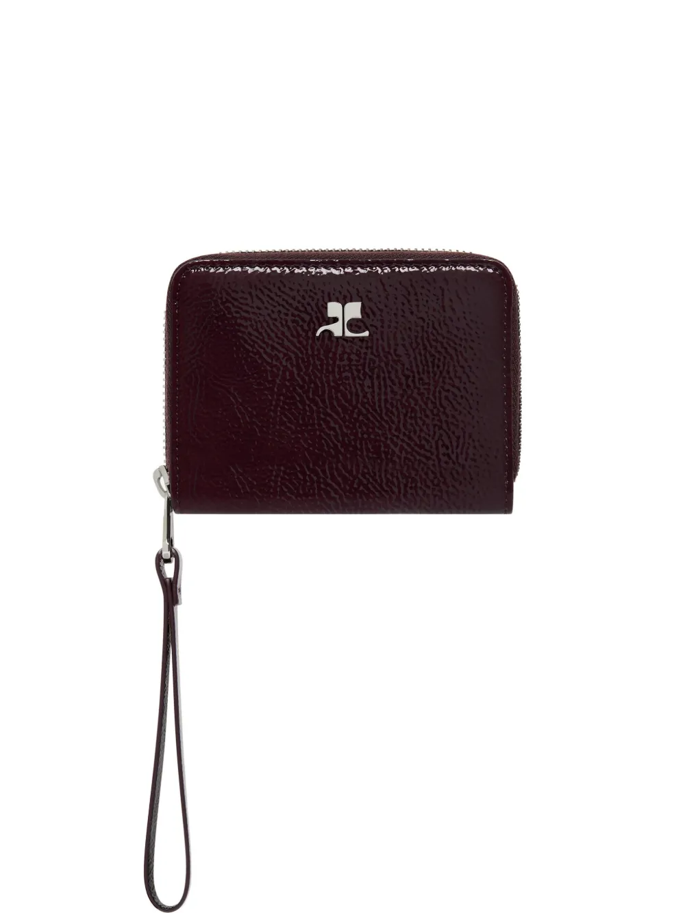 Courrèges metallic AC logo wallet - Rosso