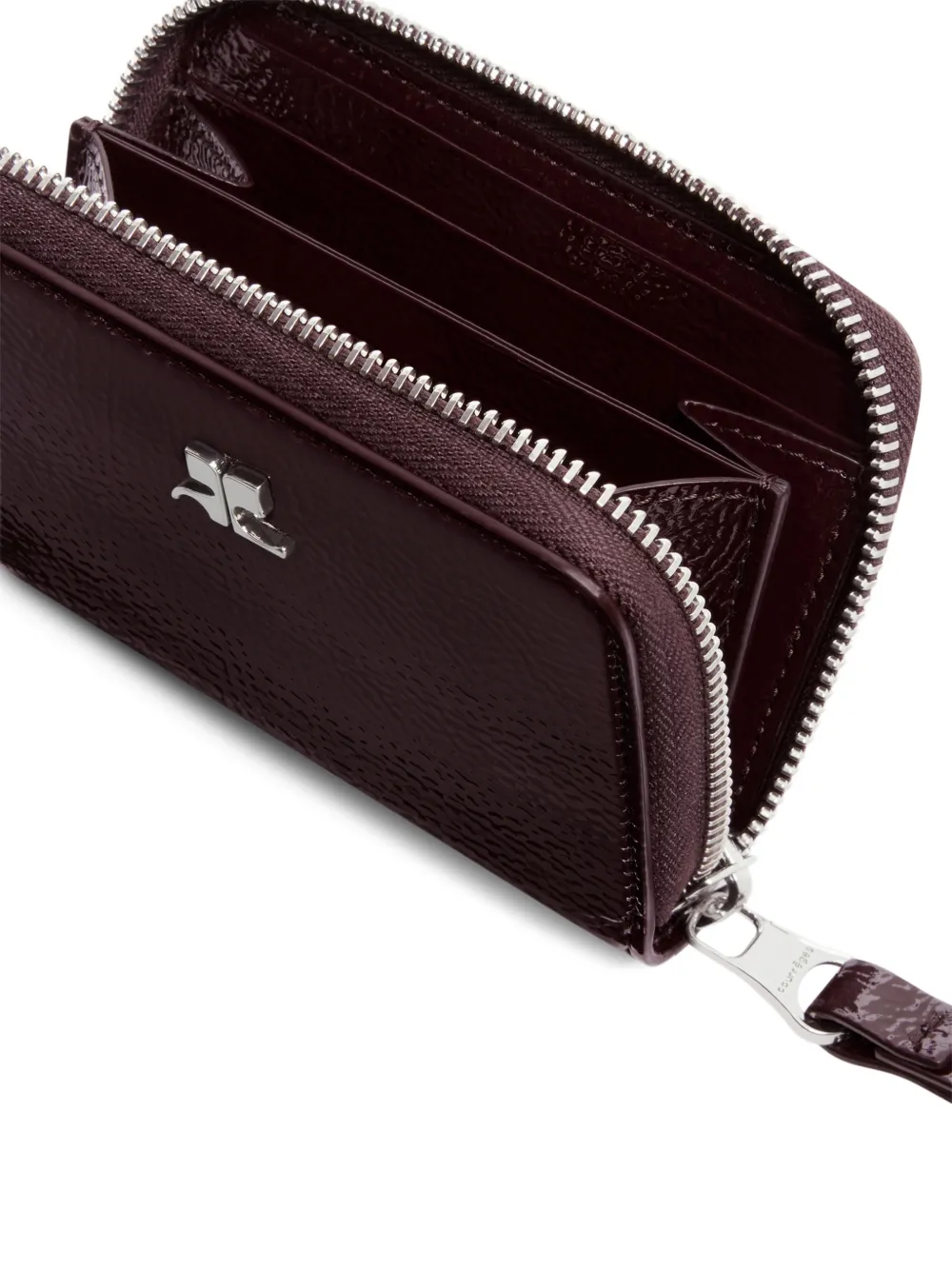Courrèges Metallic portemonnee met AC-logo Rood