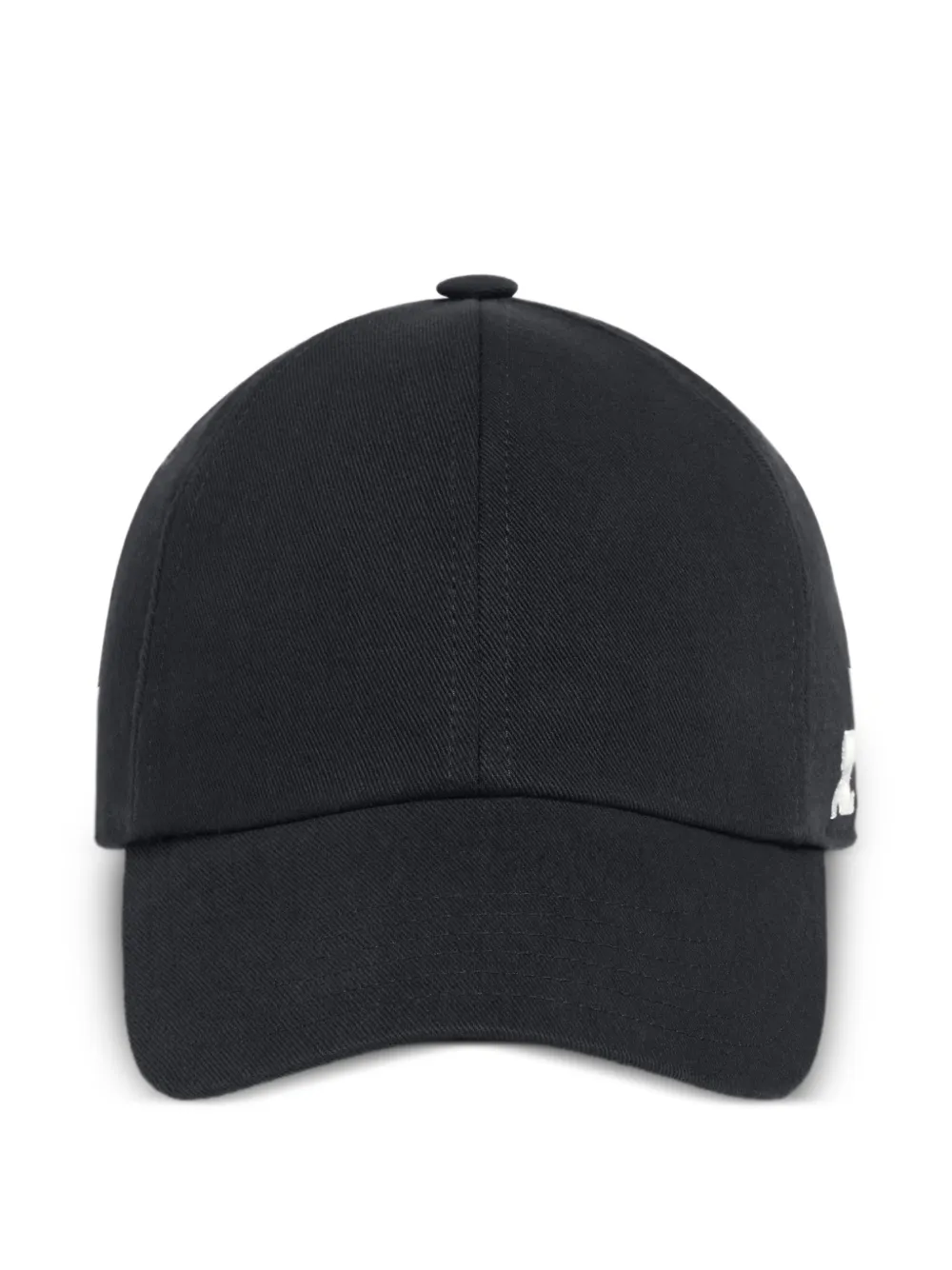Courrèges logo-embroidered cotton cap - Nero