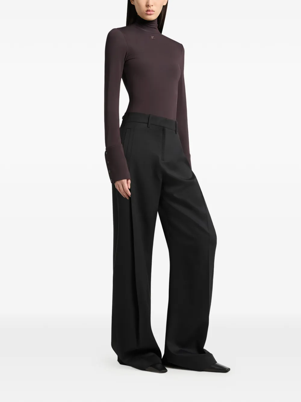 Courrèges Geplooide pantalon Zwart