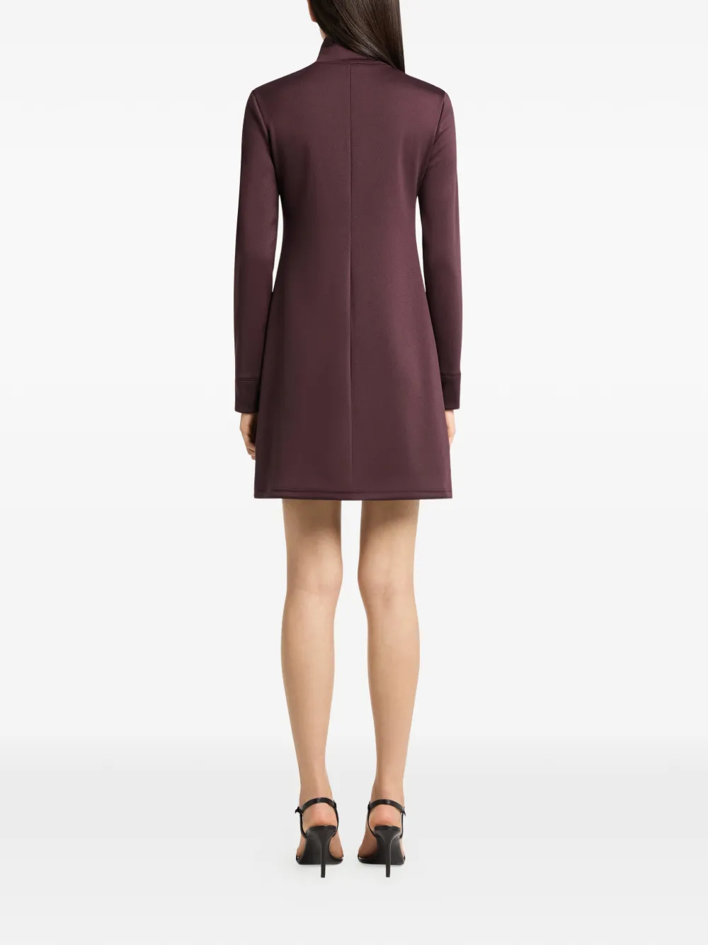 Courrèges Mini-jurk met rits en lange mouwen Rood