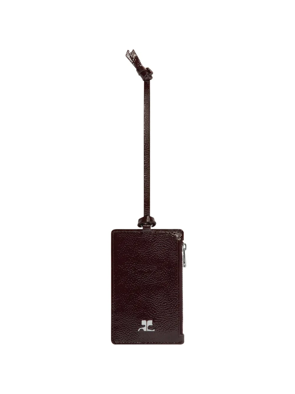 Courrèges logo-plaque cardholder - Marrone