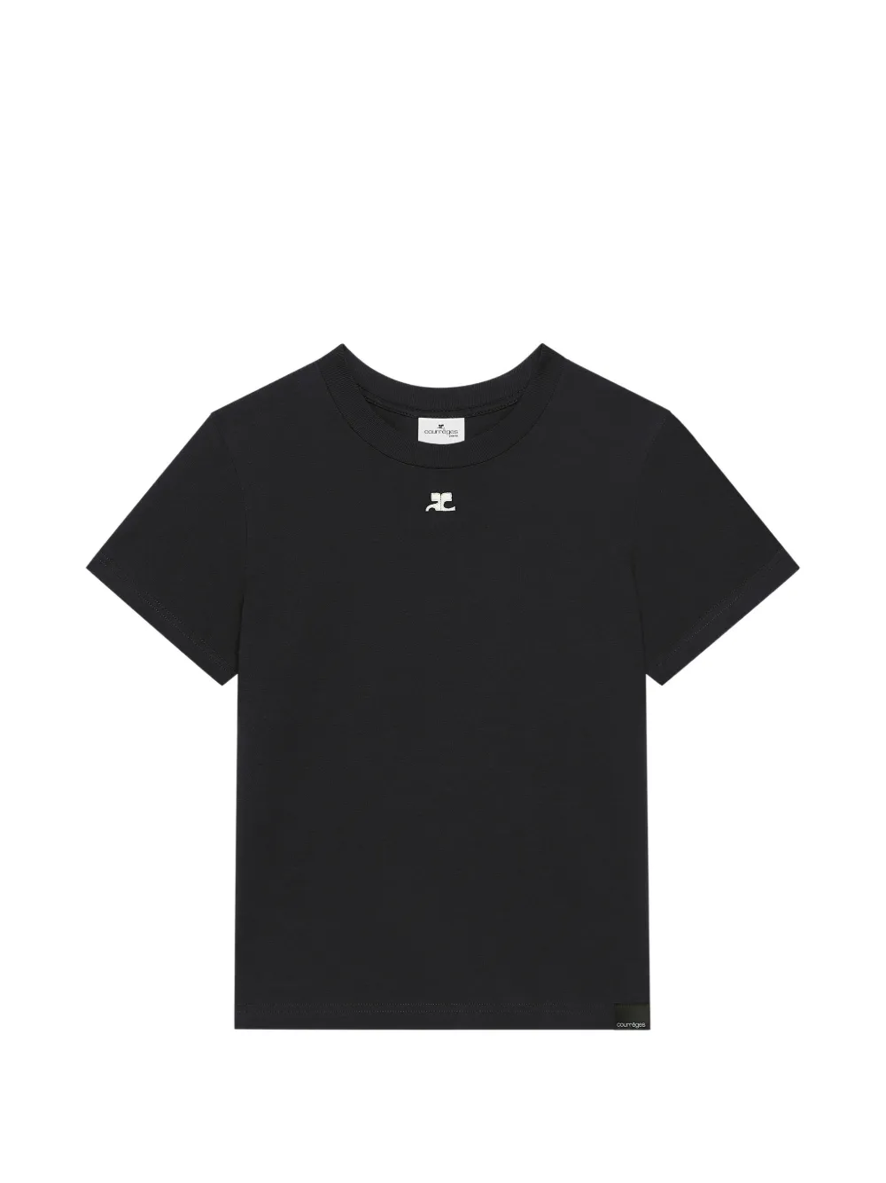 Courrèges T-shirt con logo ricamato - Nero
