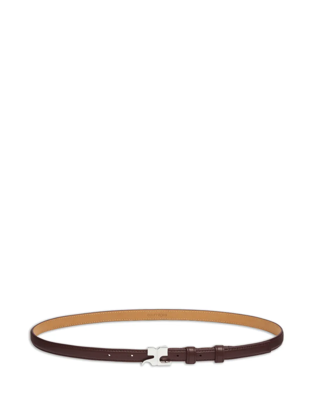 Courrèges AC logo-plaque belt - Marrone