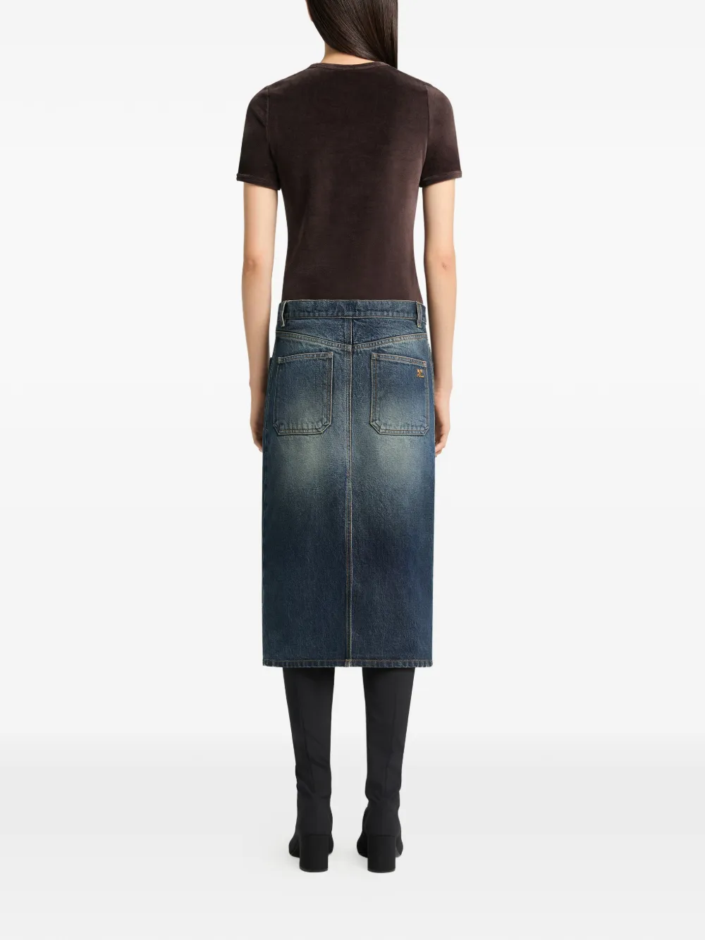 Courrèges Fluwelen T-shirt Bruin