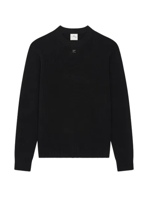 Courrèges logo-embroidered crew-neck sweater