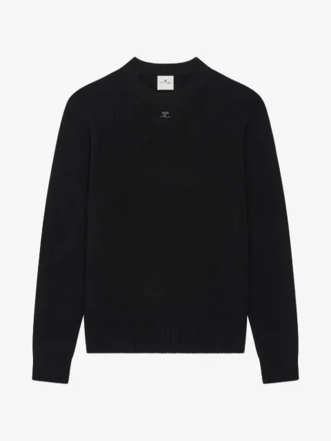 Courrèges logo-embroidered crew-neck sweater
