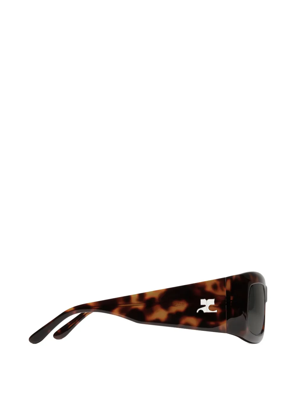 Courrèges 69 zonnebril met schildpadschild-design Bruin