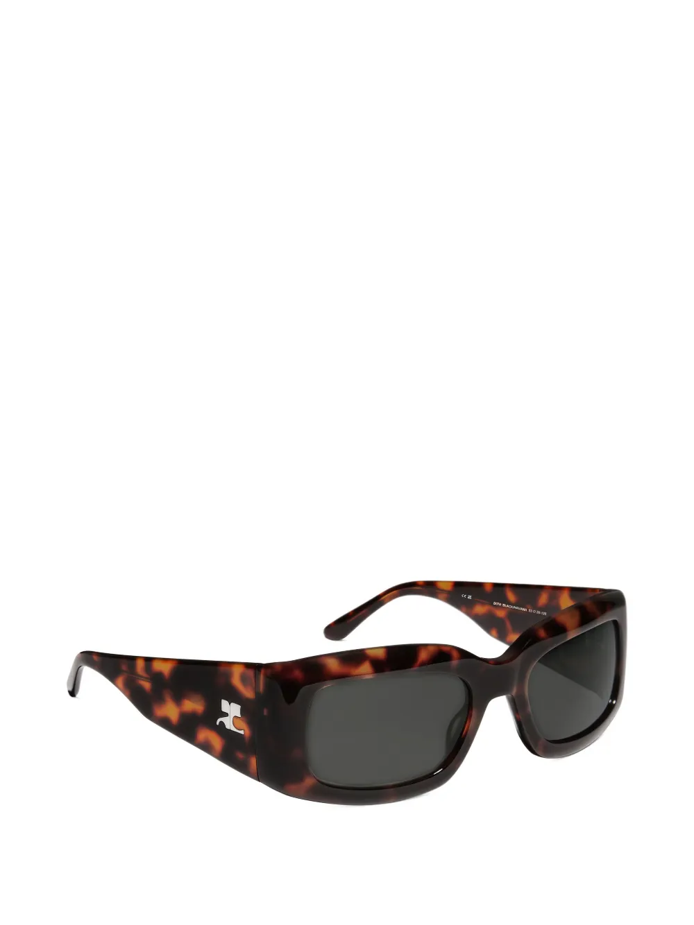 Courrèges 69 zonnebril met schildpadschild-design Bruin