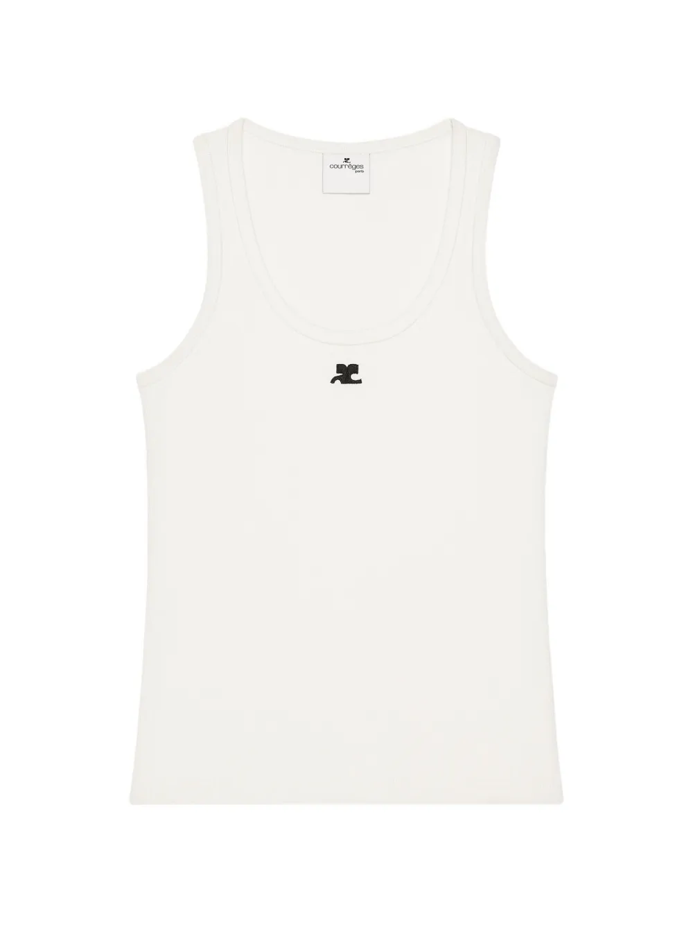 Courrèges 90's embroidered AC logo top - Bianco