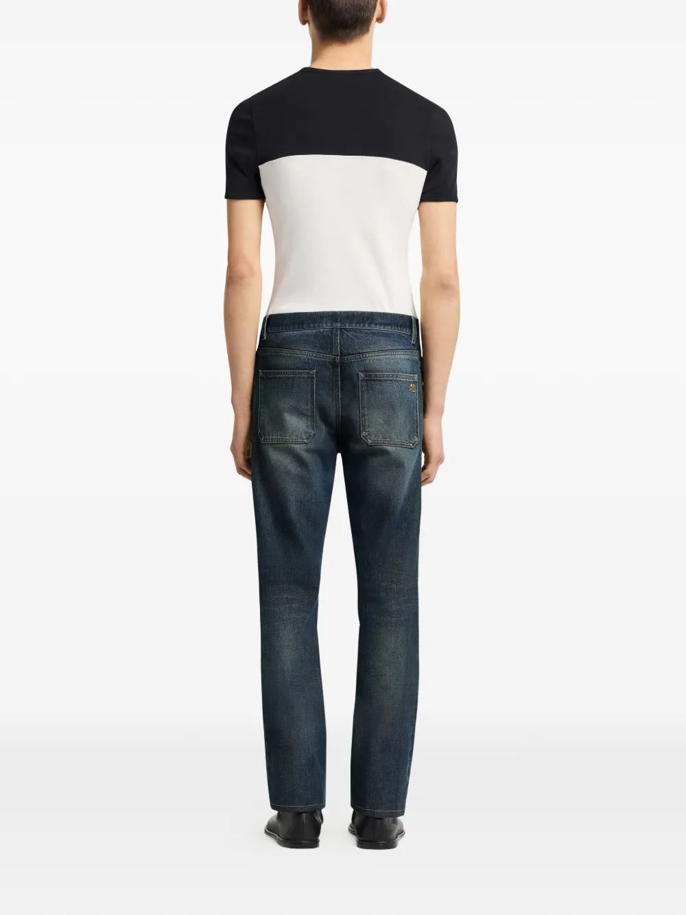 Courrèges Tweekleurig T-shirt met logopatch Wit