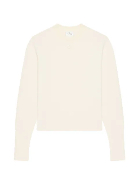 Courrèges suéter con ribete de canalé y parche del logo