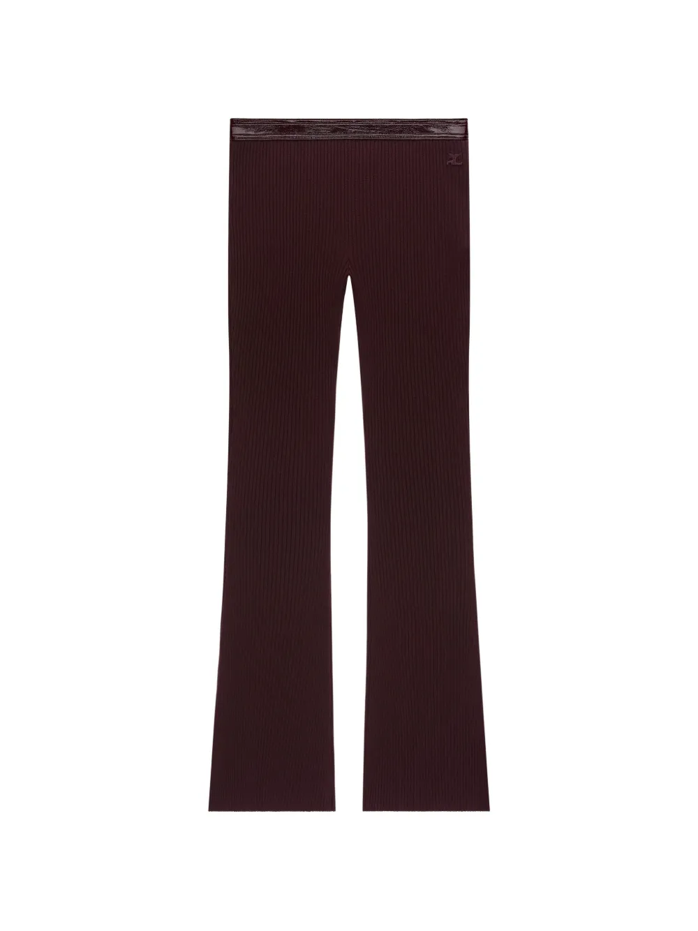 Courrèges Ribgebreide broek met vinyl afwerking Paars