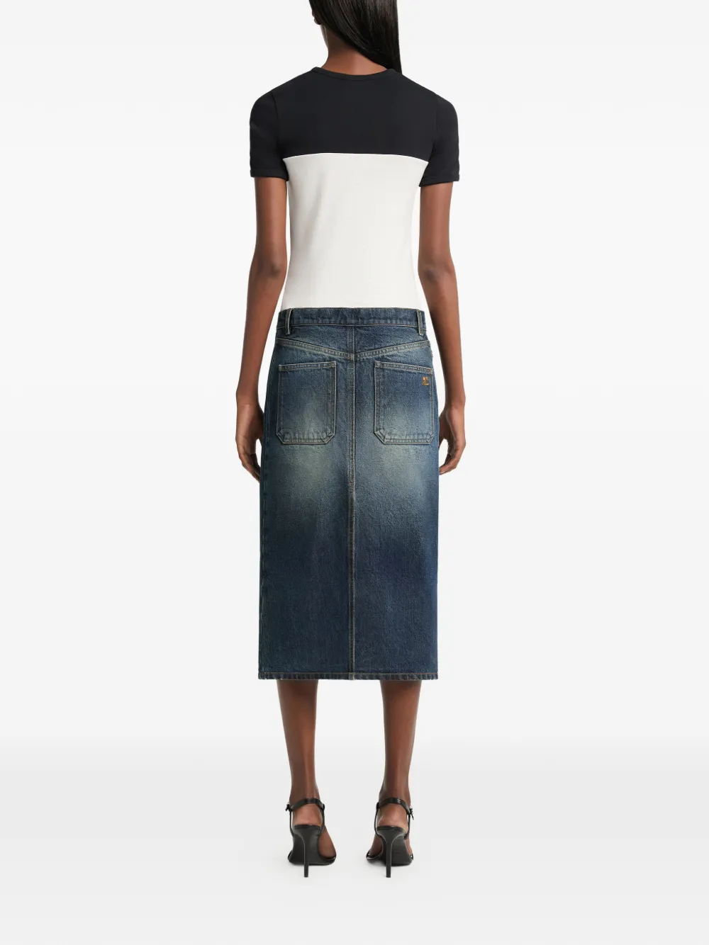 Courrèges T-shirt met colourblocking en uitgesneden details Wit
