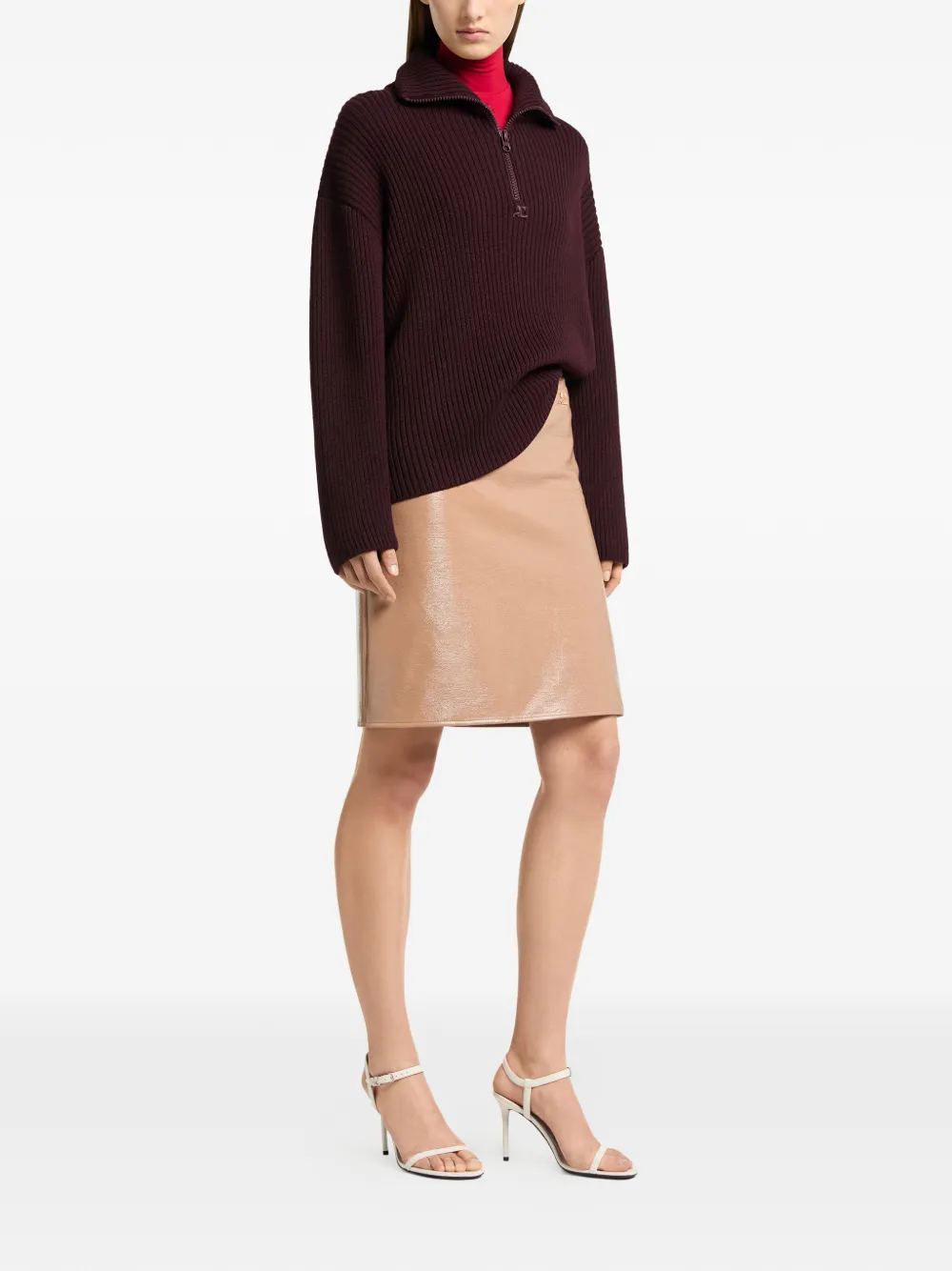 Courrèges Ribgebreide trui Rood