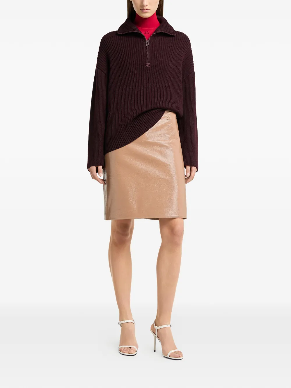 Courrèges Ribgebreide trui Rood