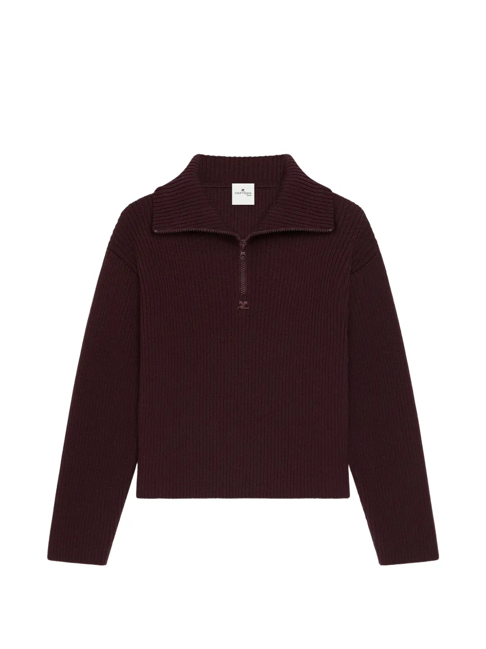 Courrèges ribbed-knit wool sweater - Rosso