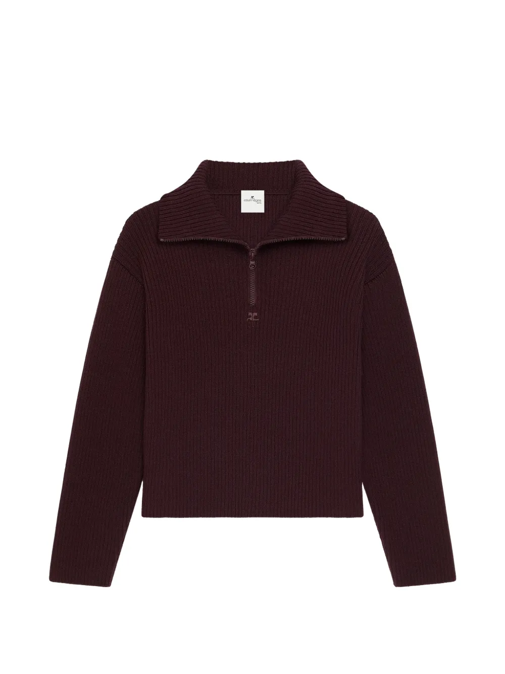 Courrèges ribbed-knit wool sweater - Rosso