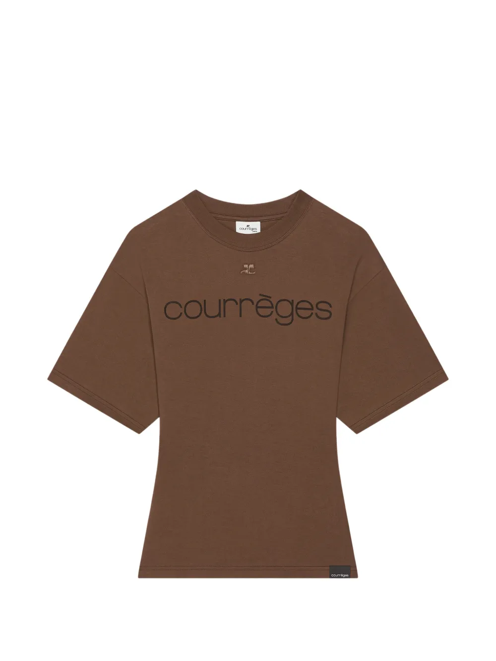 Courrèges T-shirt con stampa - Marrone