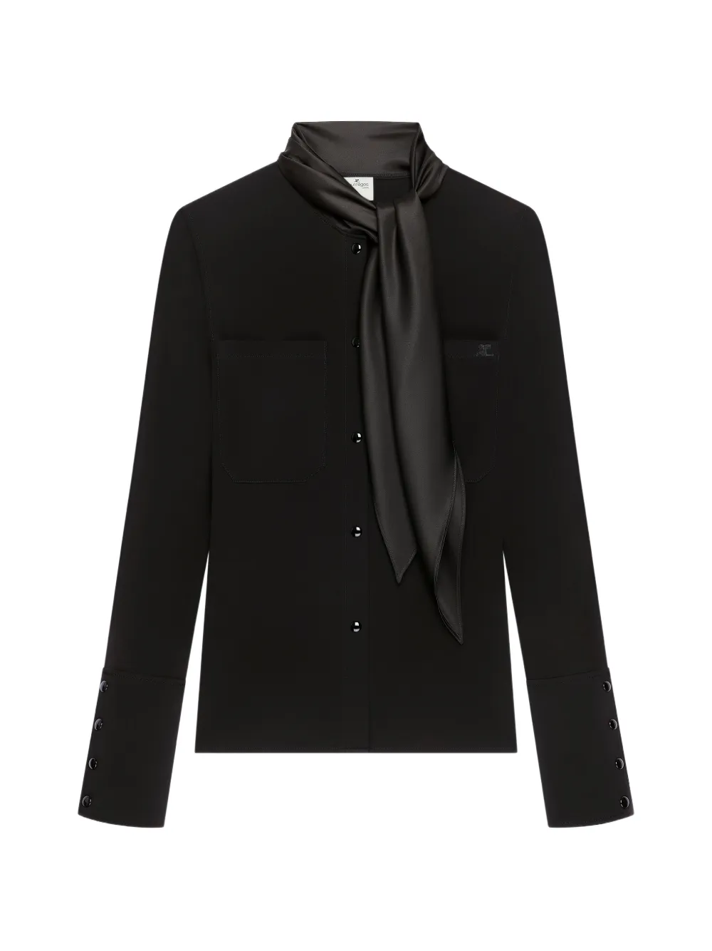 Courrèges Camicia con foulard - Nero