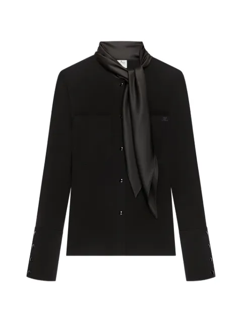Courrèges satin-scarf jersey shirt