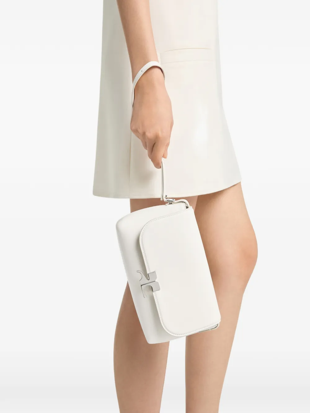 Courrèges Schoudertas met logoplakkaat Wit