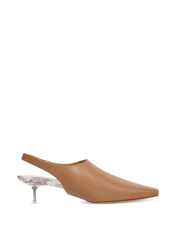 Courrèges Transparent Kitten-heel Slingback Pumps in Neutrals