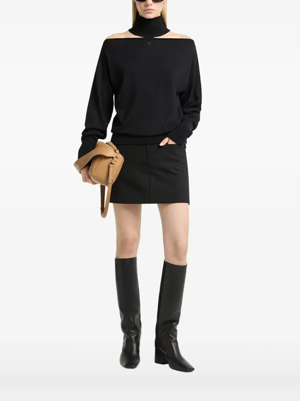 Courrèges Off-shoulder trui met uitgesneden details Zwart