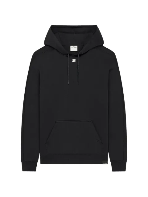 Courrèges sudadera de algodón con capucha y parche del logo