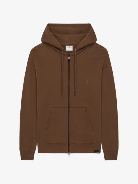 Courrèges logo-embroidered zip-up hoodie